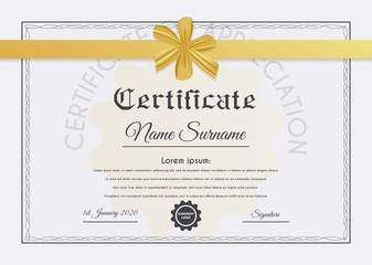 Fototapeta na wymiar Certificate template with luxury and modern pattern suitable for diploma, conference, and honour. Vector illustration image