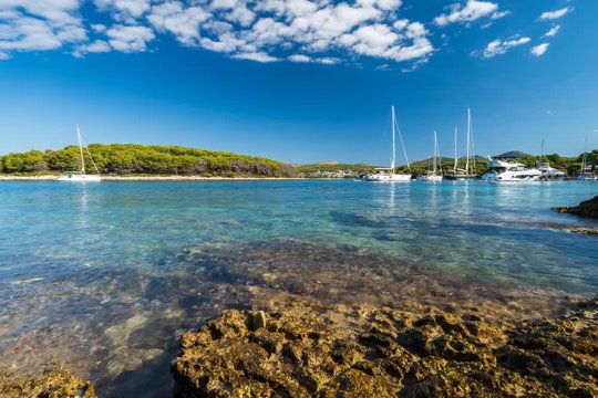 Time lapse of the mediterranean sea in croatia on the island hvar Paklinski Islands europe