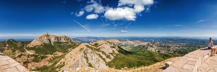 Sunny mountain landscape of Lovcen national park, Dinaric Alps, Montenegro.