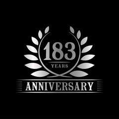 183 years logo design template. Anniversary vector and illustration template.