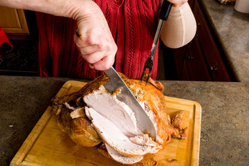 Turkey being carved