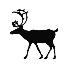 Silhouette of a deer. Vector illustration.