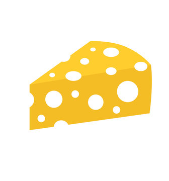 cheese flat icon pieces of cheese isolated on white vector