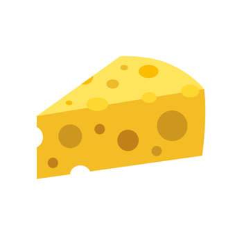cheese flat vector illustration icon pieces of cheese isolated