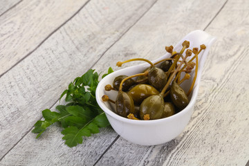 Pickled Capersberries in the bowl