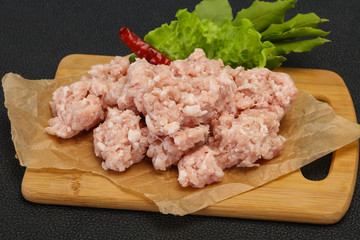 Homemade pork minced meat for cooking