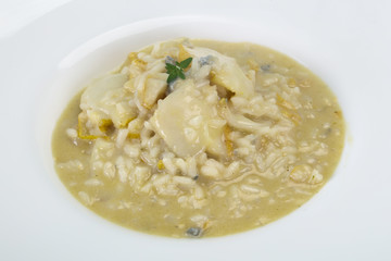 Risotto with pear and cheese