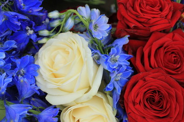 Red white and blue wedding flowers