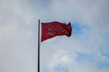 Turkey Flag Waving Red Star Crescent