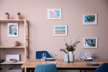 Fototapeta premium Modern dining room interior with stylish furniture