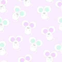 Seamless pattern with multicolored mice
