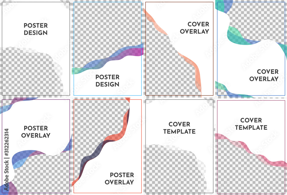 Wall mural abstract templates for a4 pages. wavy modern style with gradient colors. vector illustration. cool b
