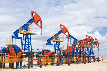 Oil and gas industry. Oil pumps