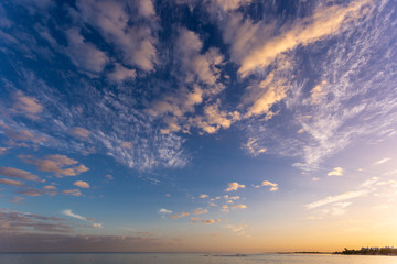 sunset in mahahual
