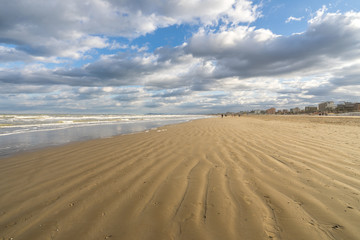 Winter sea landscape on Rimini beach