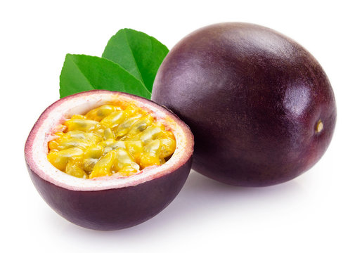 Fresh Passion Fruit On White Background