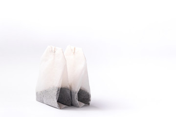 Tea bags on a white background