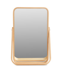 Beautiful modern mirror isolated on white. home decor