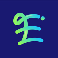 Modern 3d flow logo hand drawn initial letter e for business or company vector eps 10