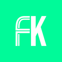 Logo black and line concept initial letter fk for identity or business company vector eps 10