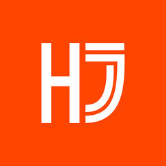 Logo black and line concept initial letter hj for identity or business company vector eps 10