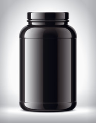 Plastic Jar on background. Glossy surface version.