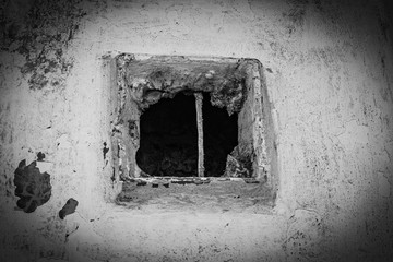 old ventilation shaft and grate ventilation system during repair work in the room