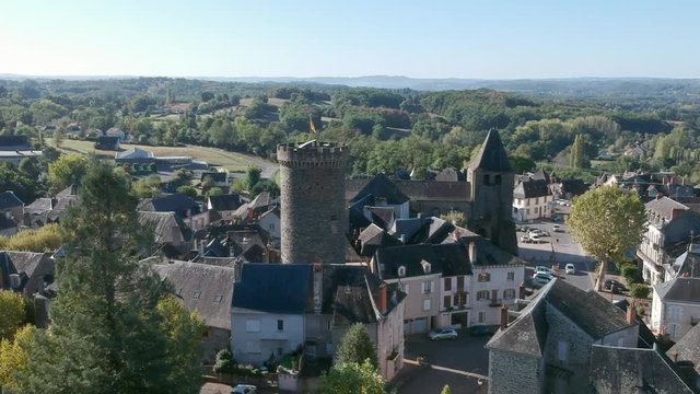 Allassac (Corr&egrave;ze, France) - Vue a&eacute;rienne du village ardoisier 