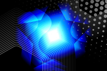 Obraz premium abstract, fractal, technology, blue, wave, design, wallpaper, effect, pattern, light, universe, space, line, black, science, dark, perspective, motion, virtual reality, template, backdrop, texture