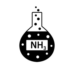 Laboratory glass with ammonia.