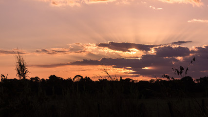 sunset in the sky in Venezuela