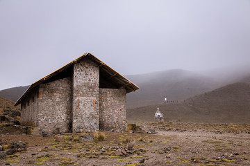 cabaña en la montaña