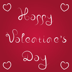 Happy Valentine's Day Love Greeting Card on red background. Stock Vector Illustration.