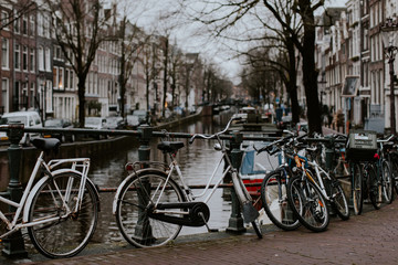 Fototapeta na wymiar Soirée sur les canaux d'Amsterdam
