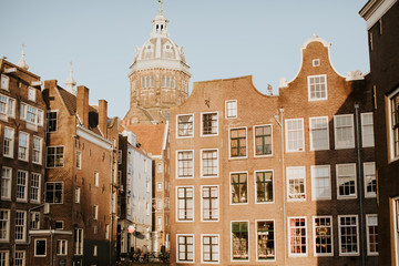 Fototapeta premium Coucher de soleil à Amsterdam