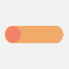 Big sausage with slices of bacon. Flat style meat product. Vector eps illustration.