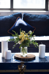 flowers in the interior coffee table
