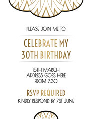 Elegant White Art Deco Invitation Design