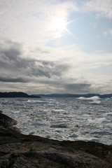 Fototapeta premium Ilulissat Icefjord bright sky