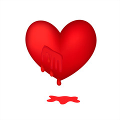 St. Valentine's Day. Crying heart. Wounded heart. Vector illustration.