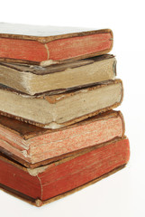 old books isolated on white