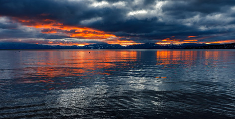 Lake Tahoe Sunset Orange