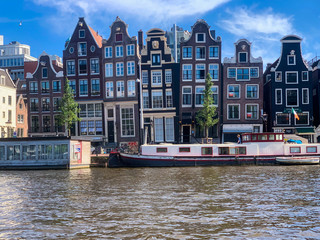amsterdam canals and houses in netherlands