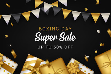 boxing day sale modern banner background design vector