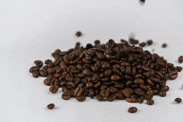 Coffee beans in motion. 