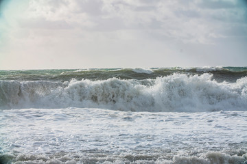 Obraz premium storm at sea, big waves