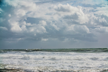 Fototapeta na wymiar storm at sea, big waves