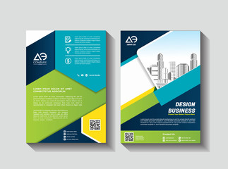 Corporate flyer, layout template. with elements and placeholder for picture.