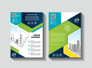Corporate flyer, layout template. with elements and placeholder for picture.