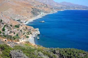 Fototapeta premium view of preveli, crete greece